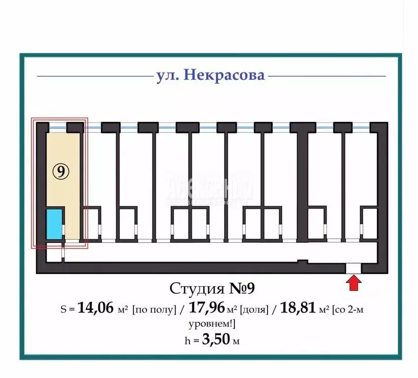 Квартира-студия: Санкт-Петербург, Центральный район, улица Некрасова, ... - Фото 1