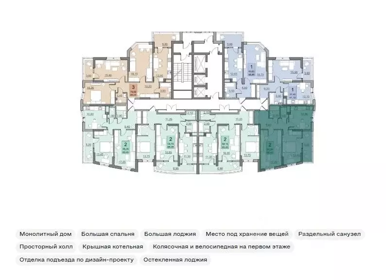 2-к кв. Саратовская область, Балаково Комсомольская ул., 65 (56.0 м) - Фото 1