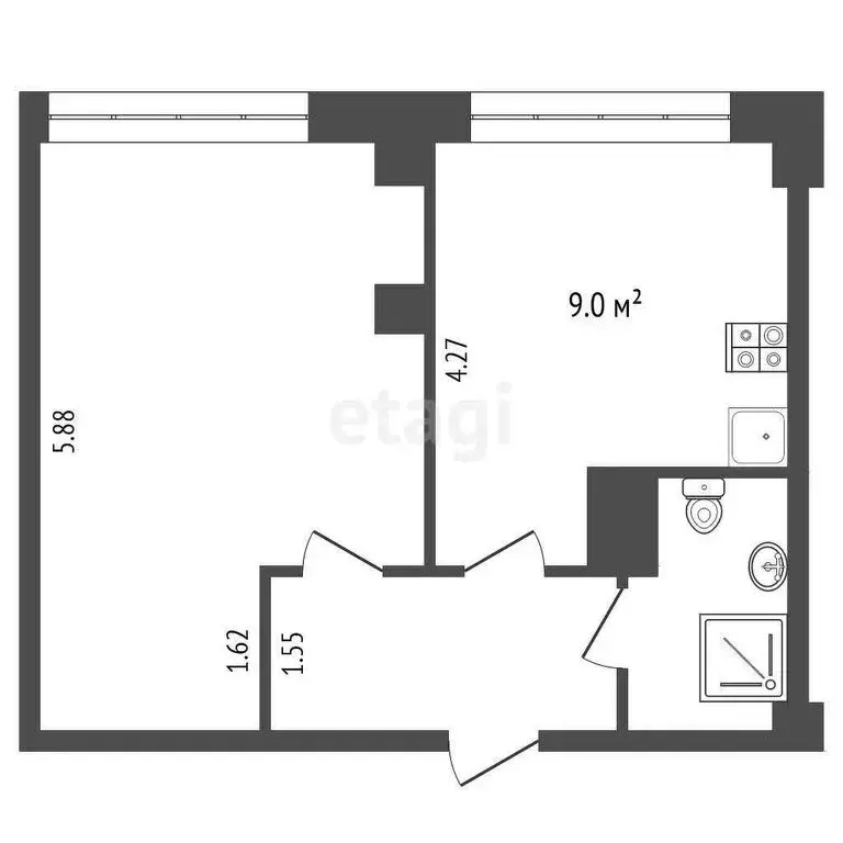 1-комнатная квартира: Вологда, Молодёжная улица, 20 (32.8 м) - Фото 0
