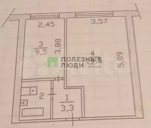 1-к. квартира, 35,1 м, 9/12 эт. - Фото 0