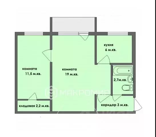 2-к кв. Новосибирская область, Новосибирск Танковая ул., 45/1 (44.5 м) - Фото 1