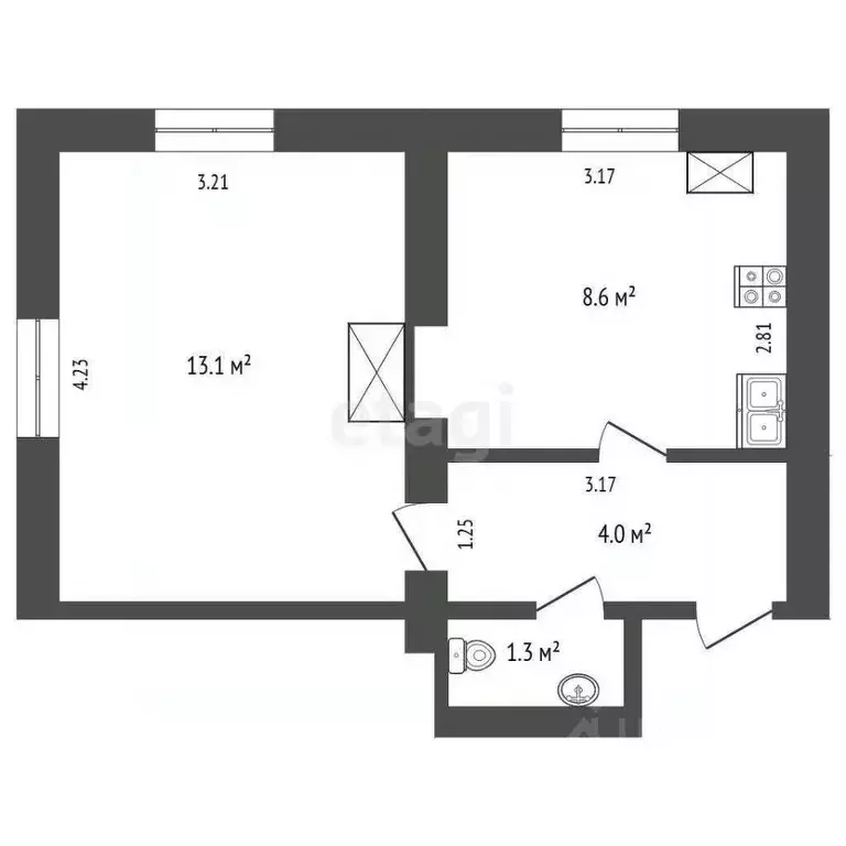 1-к кв. Московская область, Серпухов городской округ, д. Ланьшино ул. ... - Фото 1