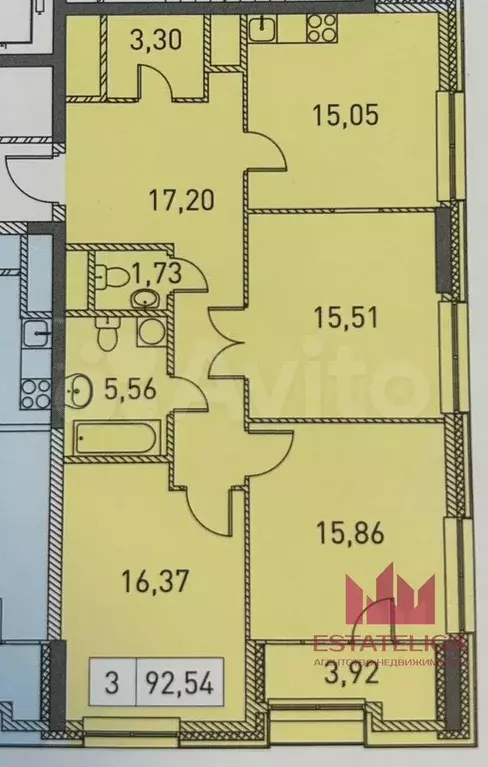 3-к. квартира, 95 м, 24/31 эт. - Фото 0