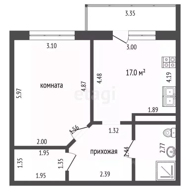 1-к кв. Краснодарский край, Анапа Парковая ул., 61к1 (43.0 м) - Фото 1