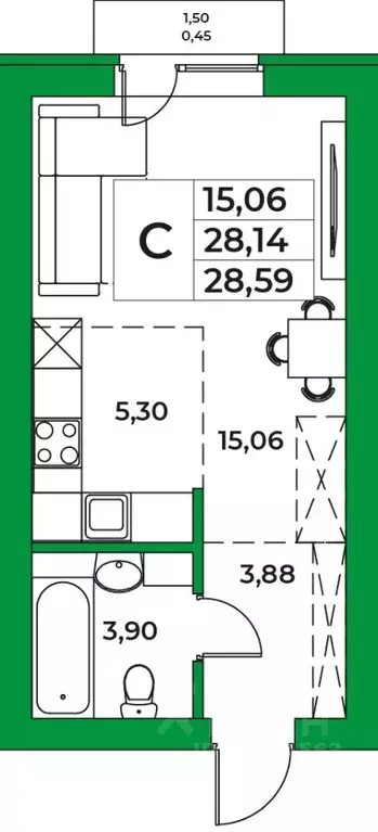 1-к кв. Башкортостан, Уфимский район, Зубовский сельсовет, с. Зубово ... - Фото 1