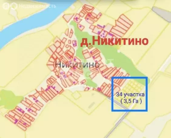 Участок в Кирицкое сельское поселение, деревня Никитино (45 м) - Фото 0