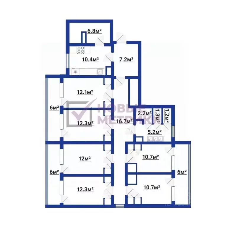 6-к кв. Санкт-Петербург ул. Академика Константинова, 4К1 (124.7 м) - Фото 2