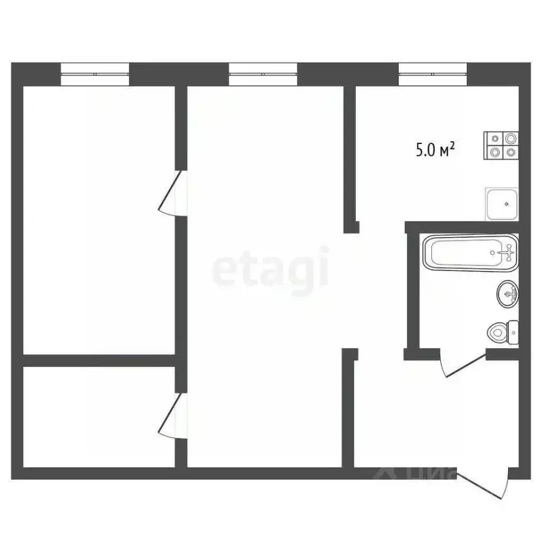 2-к кв. Челябинская область, Кыштым ул. В.А. Демина, 10 (45.3 м) - Фото 2