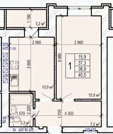 1-к кв. Саратовская область, Энгельс ул. Колотилова, 100 (40.5 м) - Фото 2