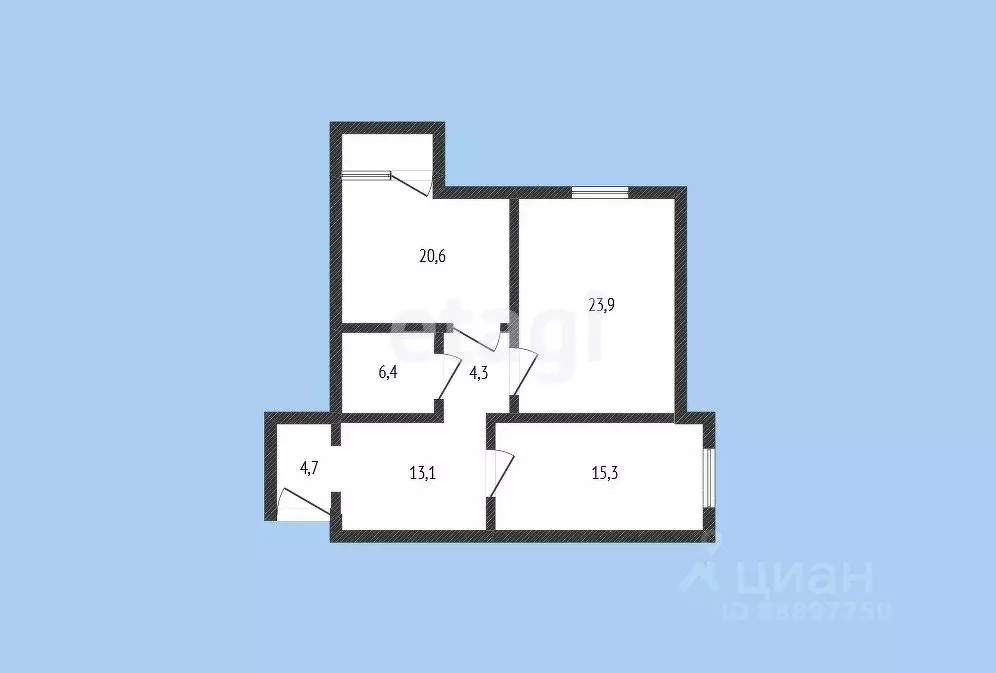 2-к кв. Карачаево-Черкесия, Черкесск ул. Горького, 4Б (91.1 м) - Фото 1