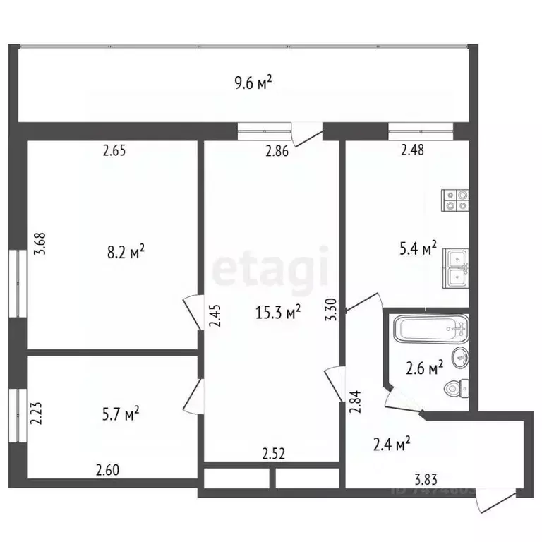 3-к кв. Крым, Евпатория ул. Тимирязева, 30 (44.7 м) - Фото 2