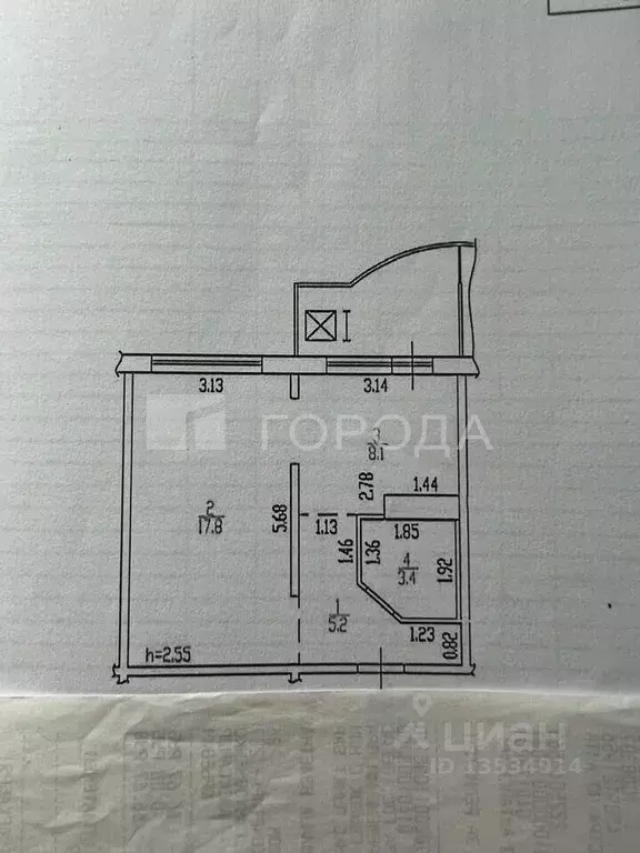 1-к кв. Алтайский край, Барнаул Взлетная ул., 36 (37.0 м) - Фото 2