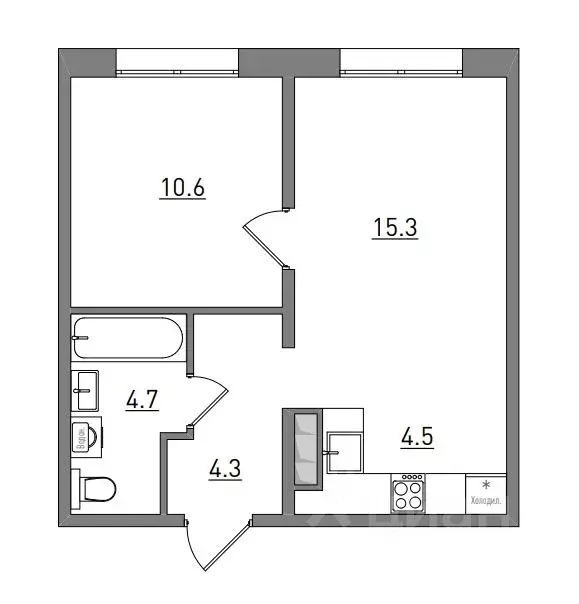 2-к кв. Кировская область, Киров бул. Прибрежный, 6 (39.4 м) - Фото 2