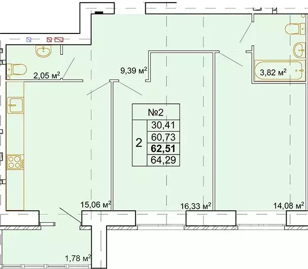 2-к кв. Костромская область, Кострома ул. Новый Быт, 14 (62.5 м) - Фото 0