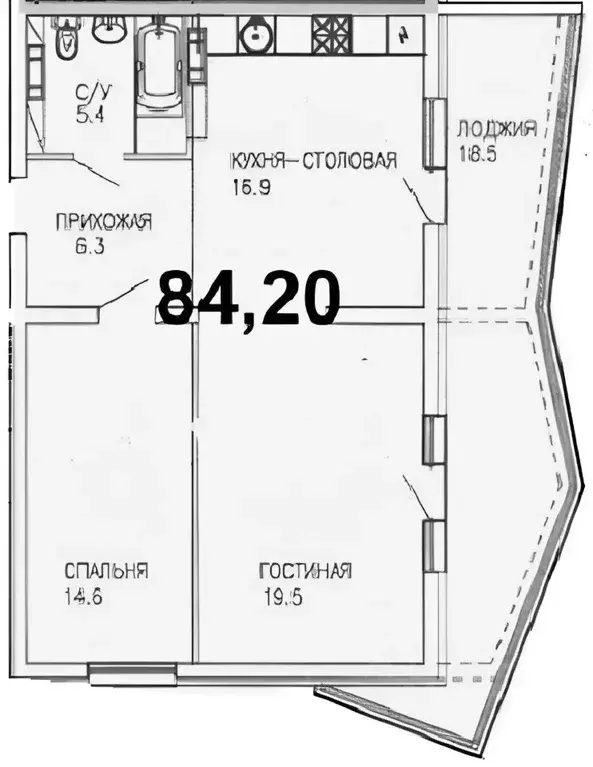 2-к кв. Краснодарский край, Сочи Виноградная ул., 4 (84.0 м) - Фото 2