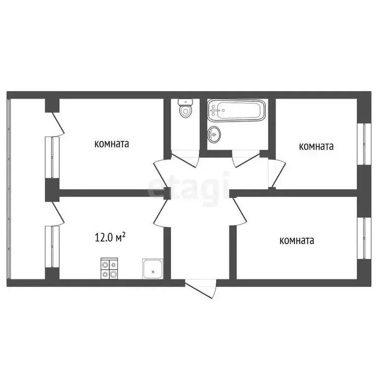 3-комнатная квартира: Тобольск, 15-й микрорайон, 14 (82 м) - Фото 0