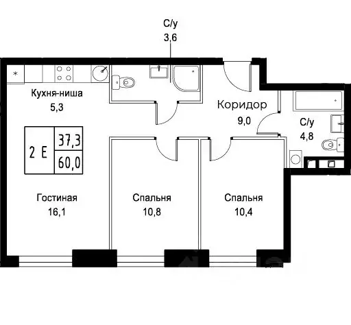 2-к кв. Москва ул. Наметкина, 10Д (60.0 м) - Фото 0