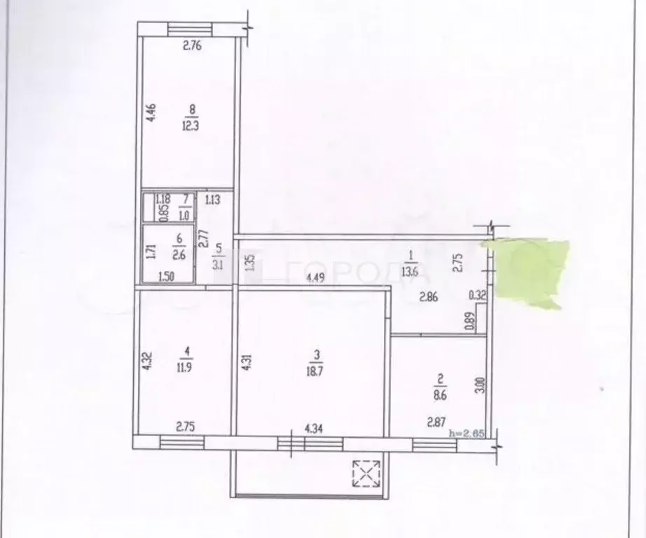 3-к кв. Алтайский край, Барнаул ул. Сергея Семенова, 7 (72.0 м) - Фото 2
