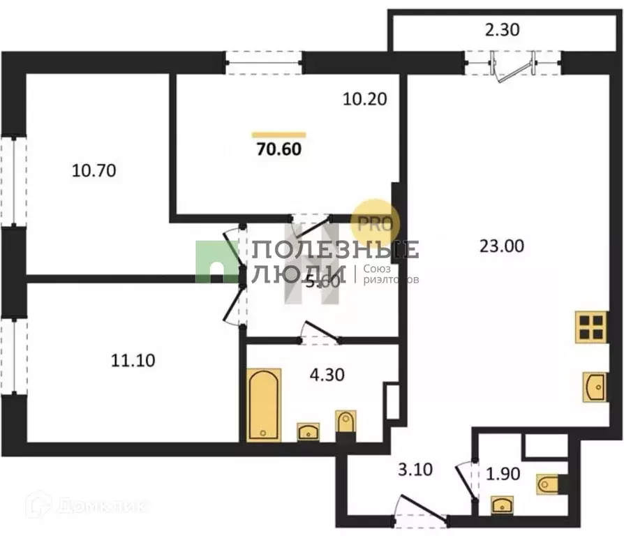 Продаётся 4-к квартира, 70.6 м - Фото 0