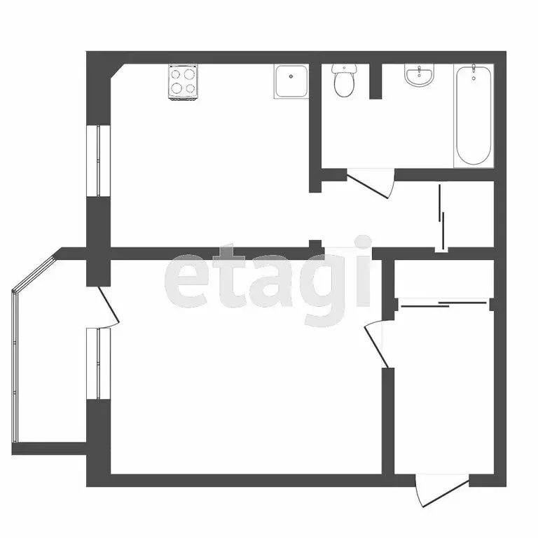 1-комнатная квартира: деревня Дударева, улица Созидателей, 8 (46.4 м) - Фото 1
