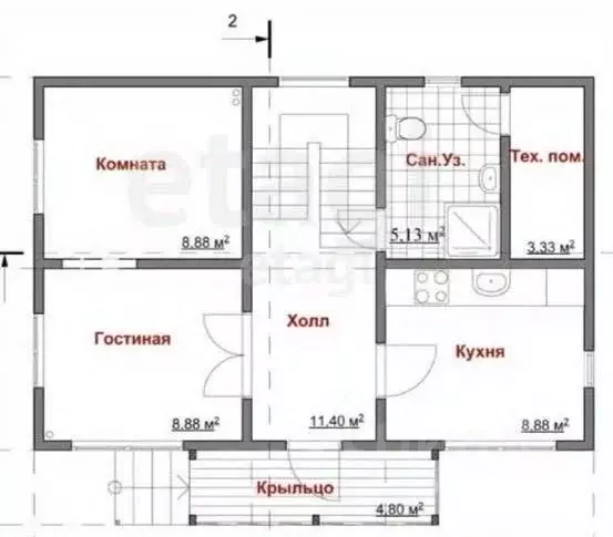 Дом в Тульская область, Узловая ул. Пугачева, 24 (62 м) - Фото 1