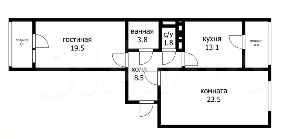 2-к. квартира, 70,2 м, 18/24 эт. - Фото 0