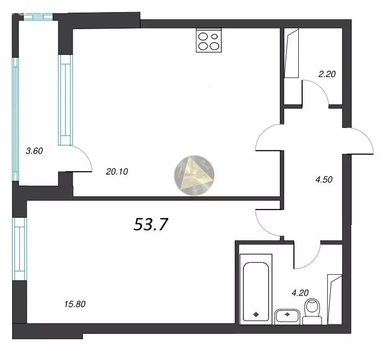 1-комнатная квартира: Санкт-Петербург, Планерная улица, 99 (53.7 м) - Фото 1