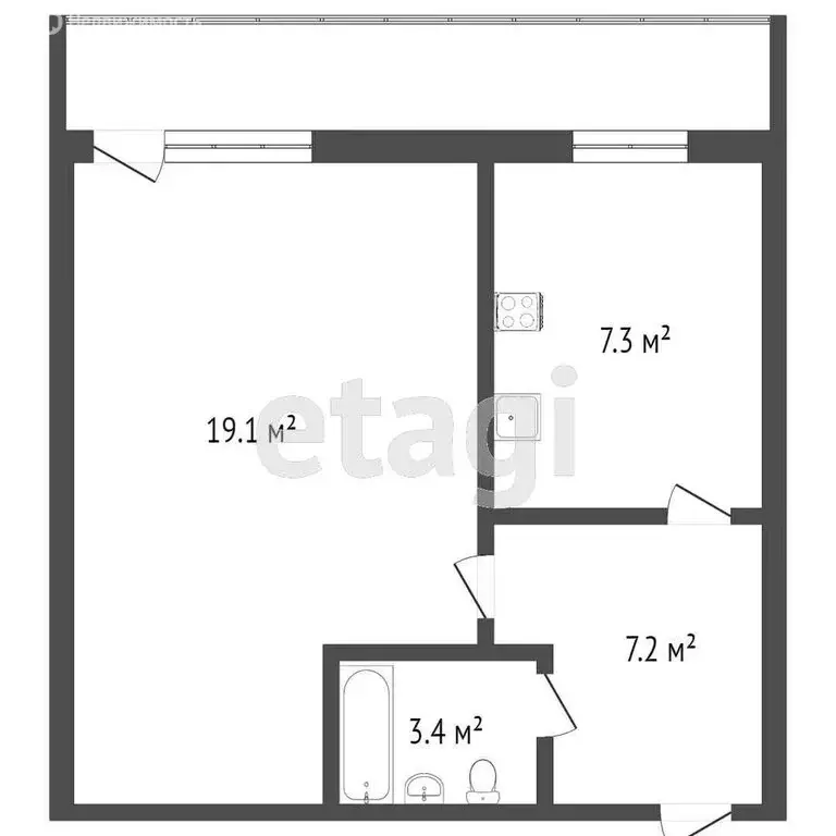 1-комнатная квартира: Тобольск, микрорайон 7А, 14А (36 м) - Фото 1