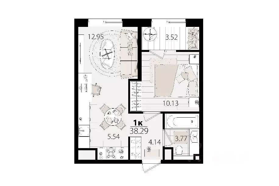 1-к кв. Краснодарский край, Краснодар Сормовская ул., лит1/3 (38.29 м) - Фото 0
