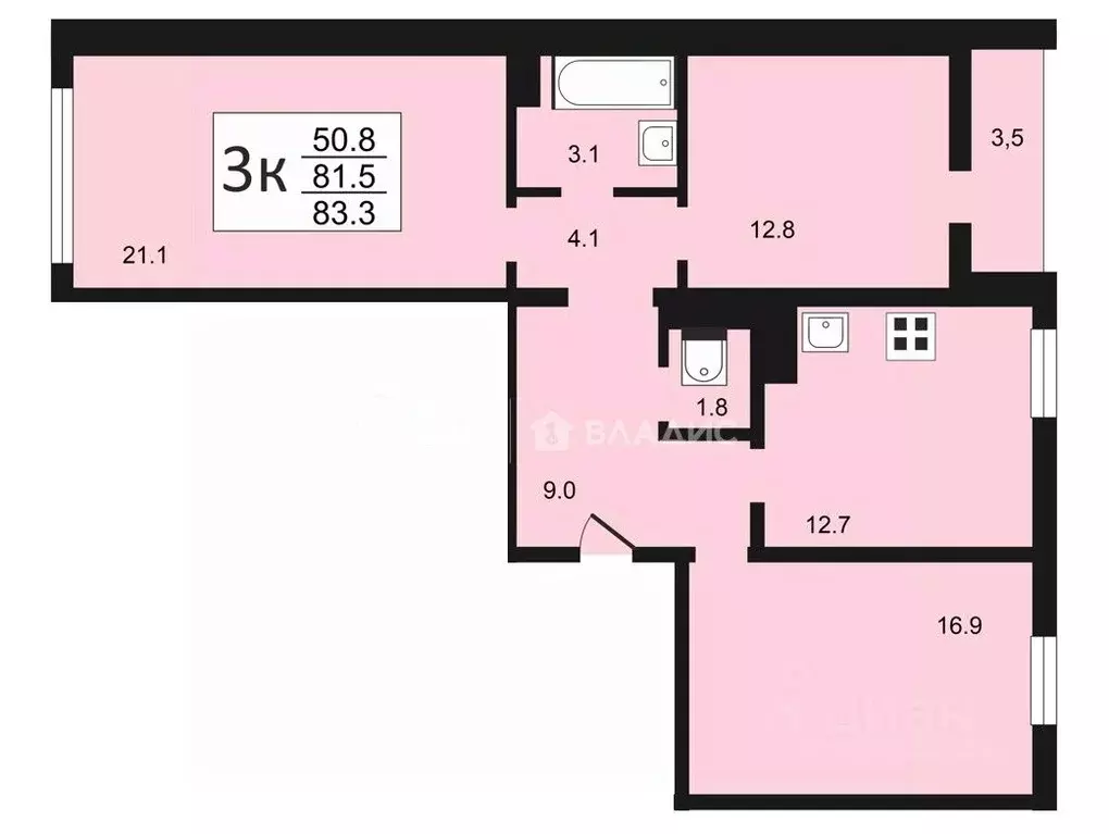 3-к кв. Воронежская область, Воронеж Ленинградская ул., 26 (83.3 м) - Фото 0