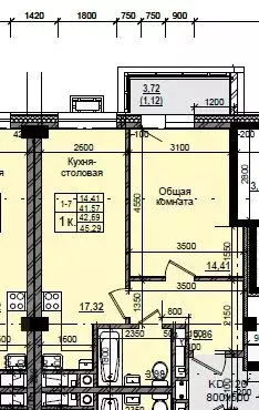 1-к кв. Саха (Якутия), Якутск 11-й кв-л,  (42.69 м) - Фото 0
