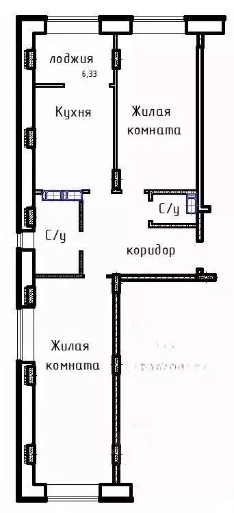 2-к кв. Чувашия, Чебоксары ул. Фридриха Энгельса, 7 (73.3 м) - Фото 2
