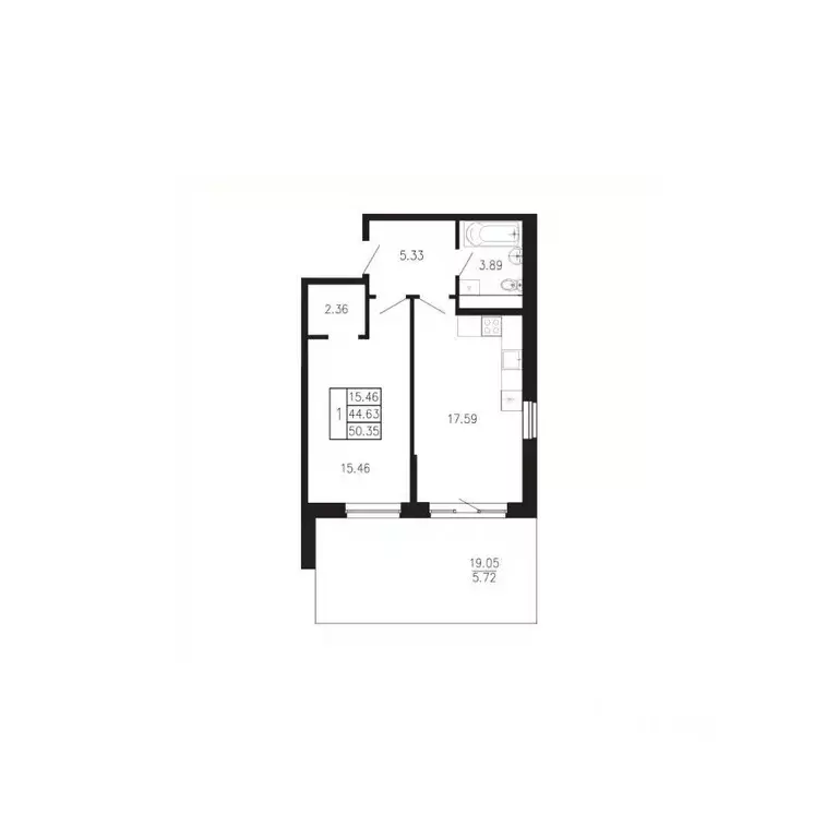 1-к кв. Крым, Феодосия муниципальный округ, Приморский пгт Просторы ... - Фото 1