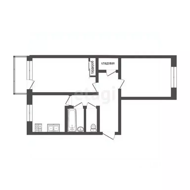 2-к кв. Тюменская область, Тюмень проезд Геологоразведчиков, 26 (46.7 ... - Фото 2