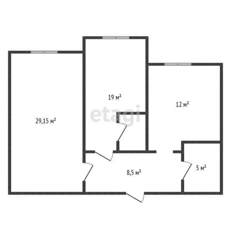 2-комнатная квартира: Каспийск, улица Камиля Гасанова, 2 (75 м) - Фото 1