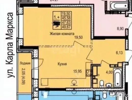 1-к кв. Удмуртия, Ижевск ул. Карла Маркса, 120к2 (44.1 м) - Фото 2