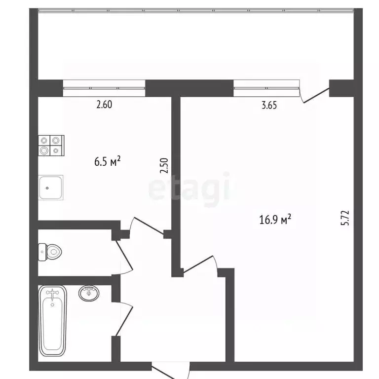 1-к кв. Тюменская область, Тюмень Одесская ул., 18а (30.7 м) - Фото 2