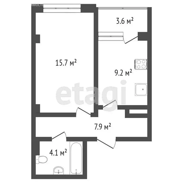 1-комнатная квартира: Севастополь, улица Токарева, 18 (37.1 м) - Фото 0