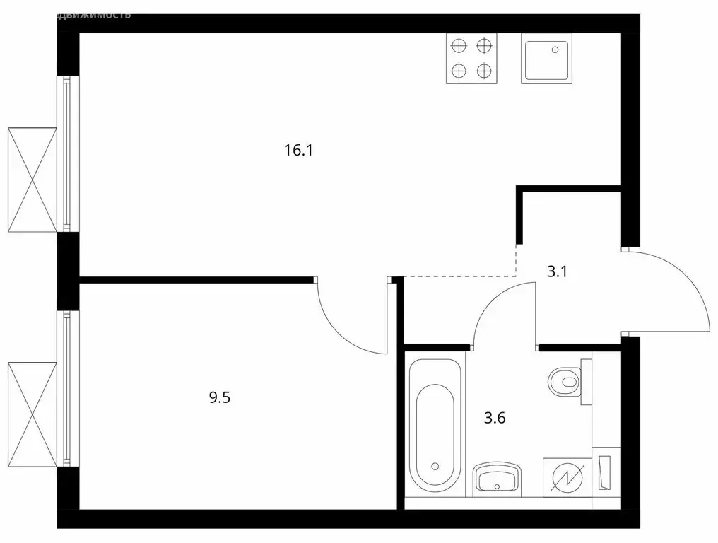 1-комнатная квартира: Москва, жилой комплекс Кавказский Бульвар 51, ... - Фото 0