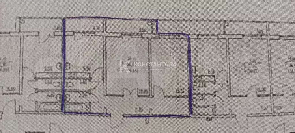 2-к. квартира, 56,5 м, 11/26 эт. - Фото 0