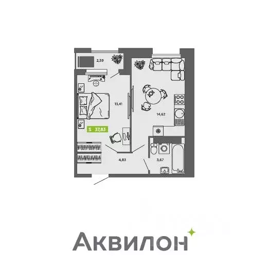 1-к кв. Архангельская область, Архангельск просп. Обводный Канал ... - Фото 0