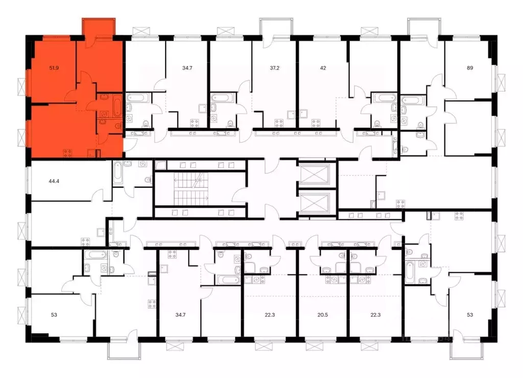 2-к кв. Татарстан, Казань Нокса Парк жилой комплекс, 8 (51.9 м) - Фото 1