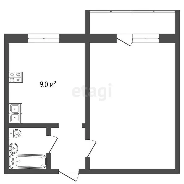 1-комнатная квартира: Вологда, улица Ловенецкого, 15 (30.8 м) - Фото 0