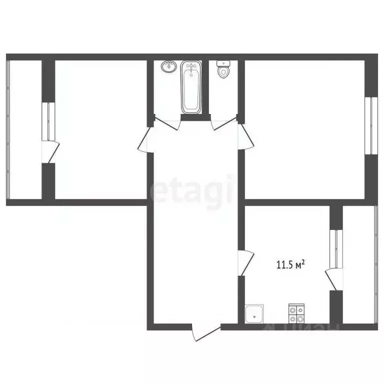1-к кв. Саратовская область, Энгельс ул. Тельмана, 29 (30.0 м) - Фото 2