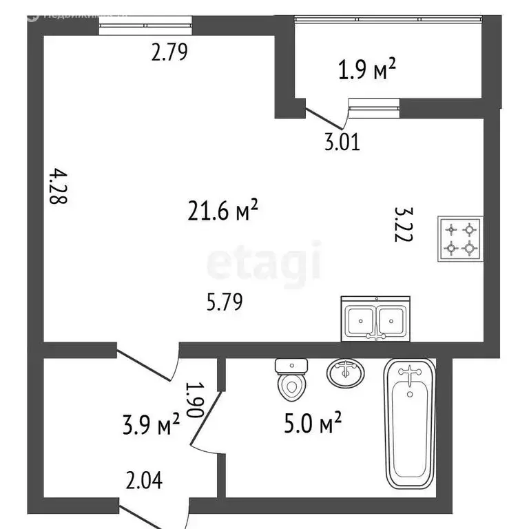 Квартира-студия: городской посёлок Янино-1, Ясная улица, 4 (30.5 м) - Фото 1