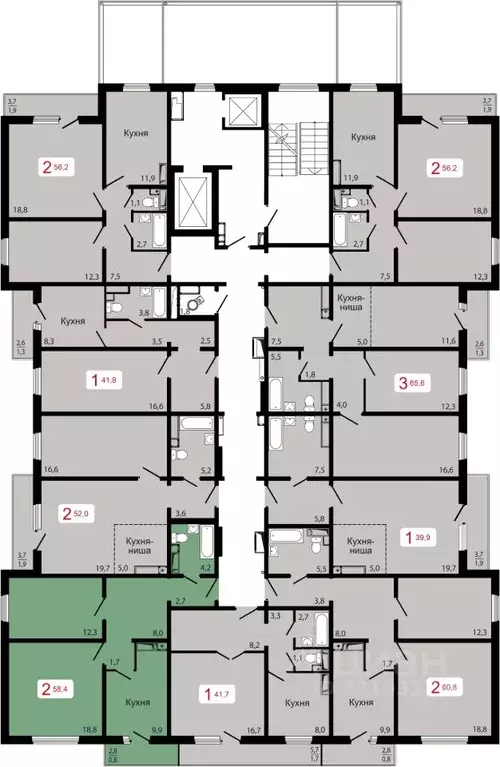 2-к кв. Красноярский край, Красноярск Пашенный мкр,  (58.4 м) - Фото 1