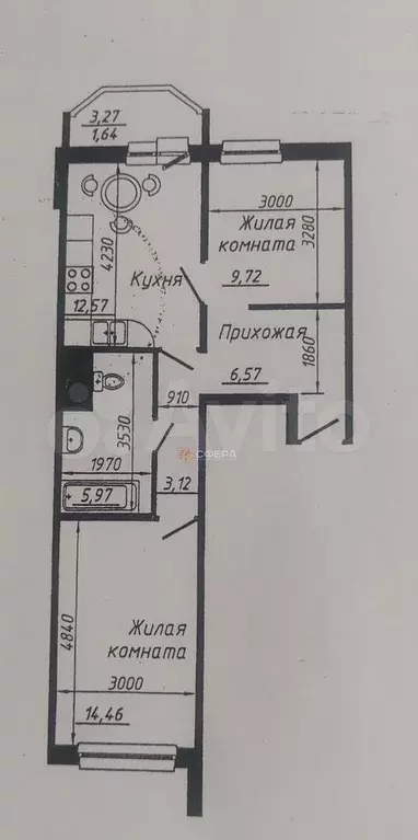 2-к. квартира, 53 м, 8/17 эт. - Фото 0