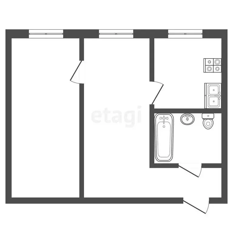 2-комнатная квартира: Миасс, Юбилейный переулок, 9 (40.5 м) - Фото 1