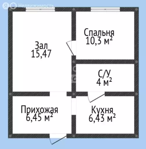 2-комнатная квартира: Махачкала, улица Ибрагимовой, 2Бк1 (42.65 м) - Фото 1