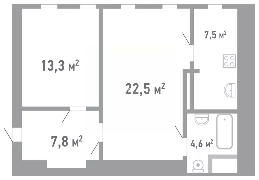 2-к кв. Санкт-Петербург ул. Полозова, 11 (56.1 м) - Фото 2